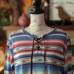 Chaps Tops - Chaps Denim long sleeves Western Shrit lace up Chaps Tops - Chaps Denim long sleeves Western Shrit lace up